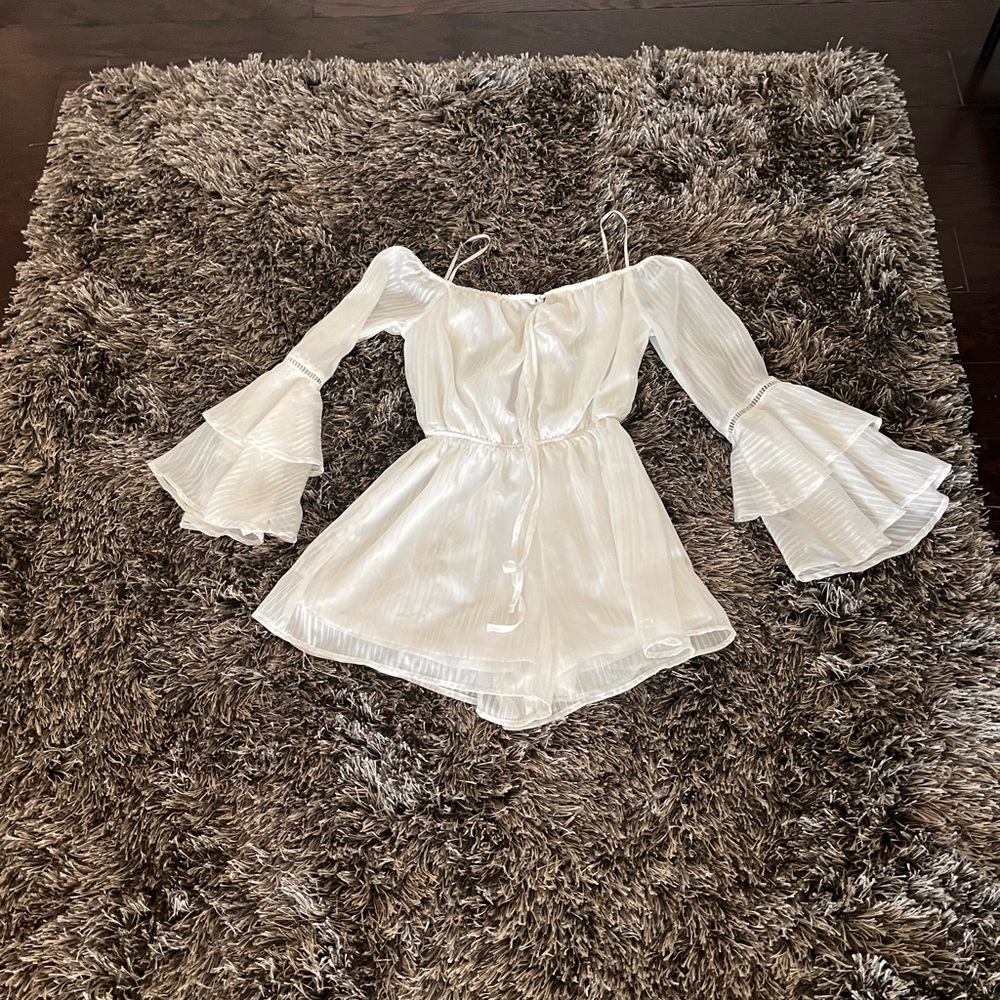 Cute White off the shoulder Romper